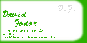 david fodor business card